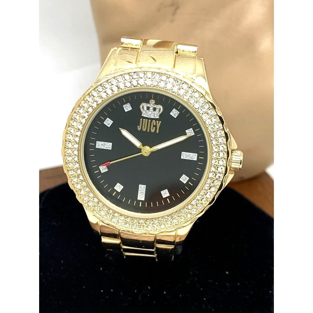 Juicy By Juicy Couture Women's Watch JC/5000 Quartz Black Gold Tone Steel 38mm